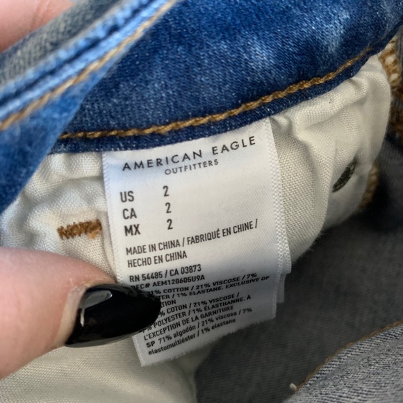 American Eagle Hi rise Shortie Jean shorts tags on - Picture 7 of 7